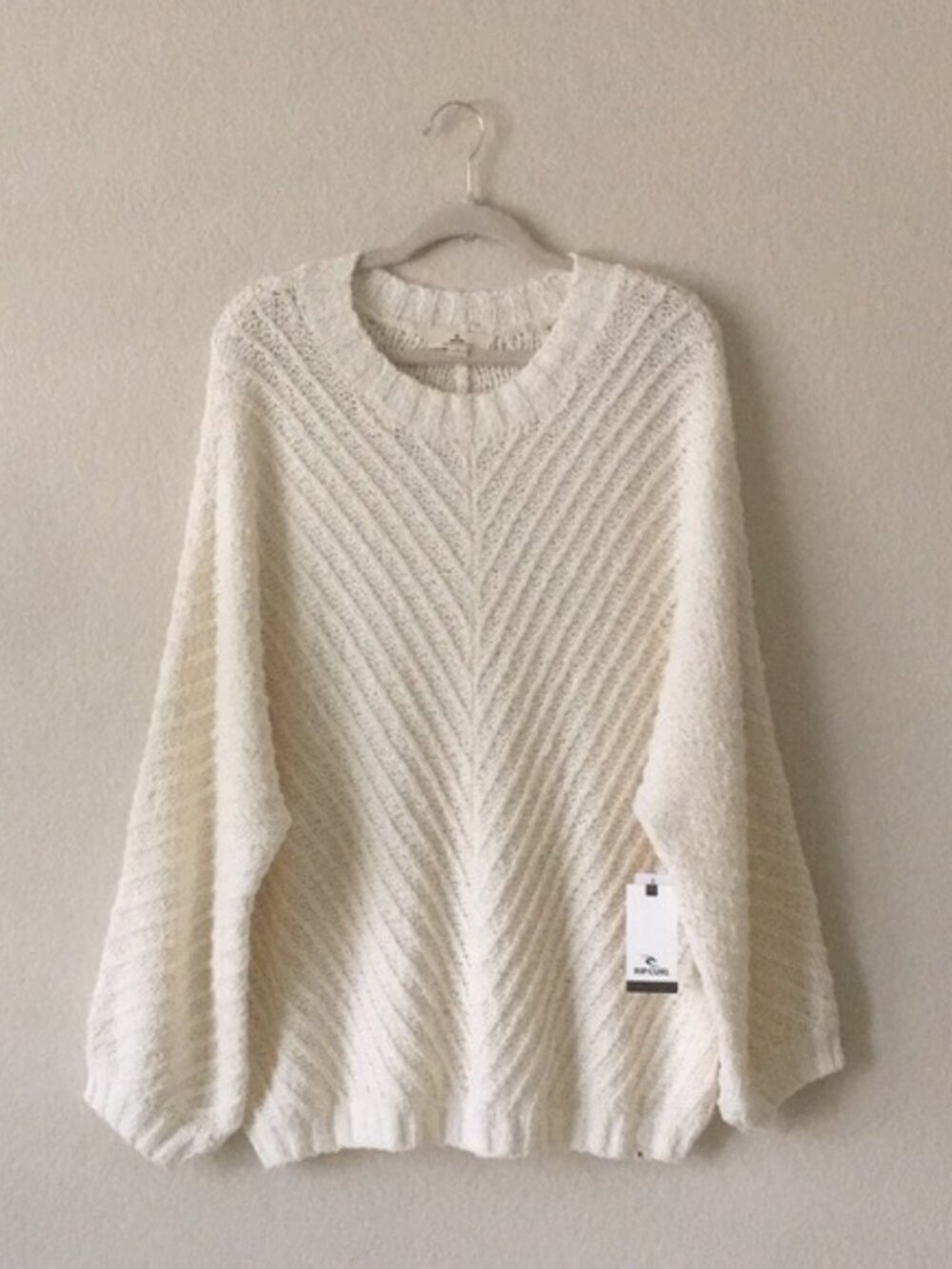 RIPCURL Classic Surf Knit Crew Sweater Large Ivory